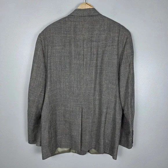 Brooks Brothers Houndstooth Sport Coat Blazer Wool Jacket Men 42S
